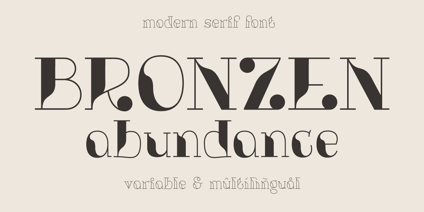 Beispiel einer Bronzen Abundance Line-Schriftart